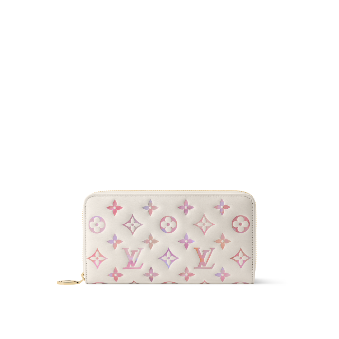 明日まで☆お値下げしました☆ LOUIS VUITTON ジッピーウォレット 明日着 限定 バイカラー 白x薄紫 マヒナ LV 長財布 ZIPPY WALLET